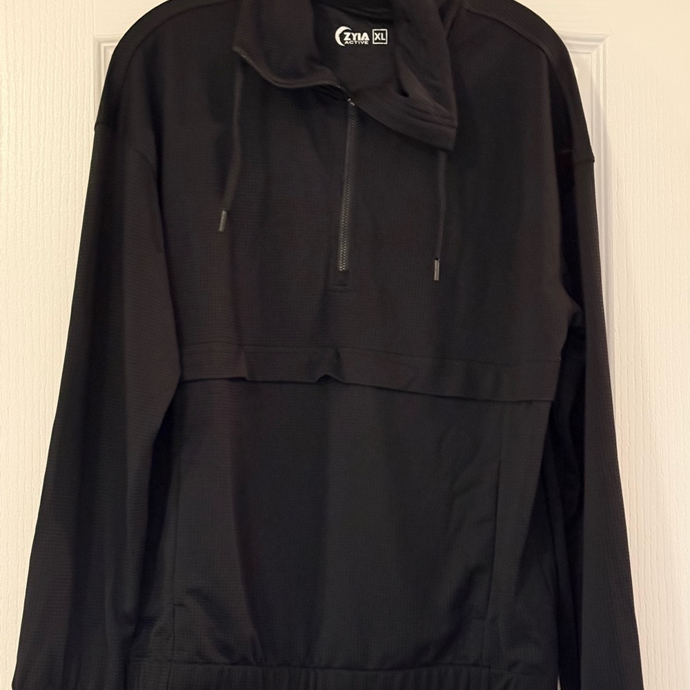 ZYIA Black Quarter-Zip Sweatshirt